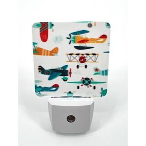 Airplanes Nightlight LED Auto On Nursery Baby Shower Gift Plug In Planes Light